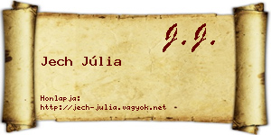 Jech Júlia névjegykártya
